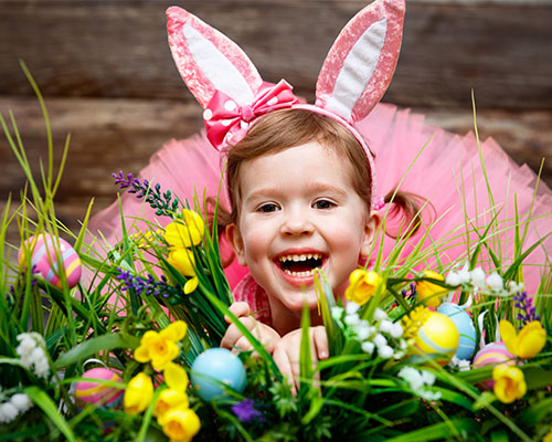 高清复活节兔子装扮儿童图片下载
