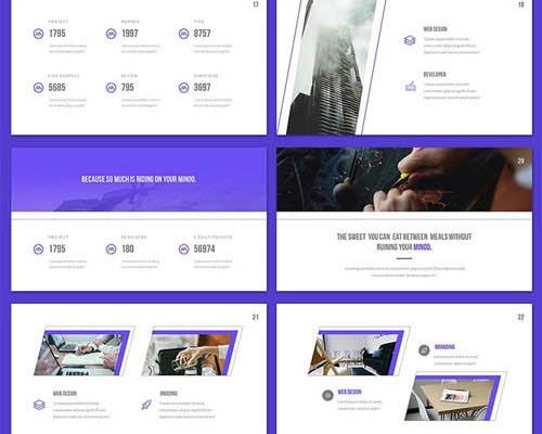 紫色创意企业产品宣传KEYNOTE模板下载