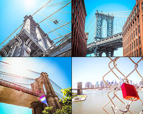 高清摄影纽约大桥城市