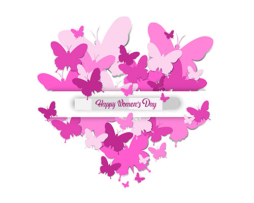 3月8日国际妇女日唯美清新粉色背景素材打包下载