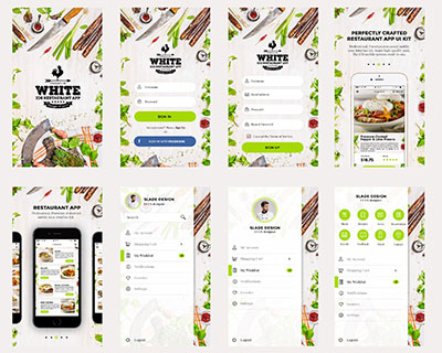 餐厅美食UI手机界面模板设计素材源文件