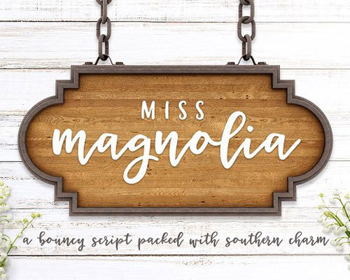 MissMagnolia唯美花式英文印花字体安装下载