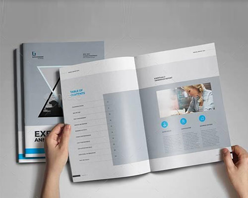 清新创意几何封面公司年度报告画册书籍模板下载