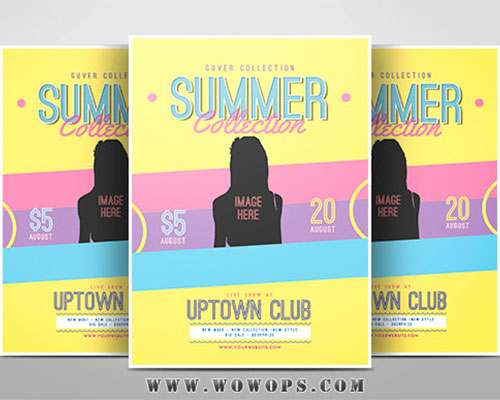 夏季时装周传单海报模板下载