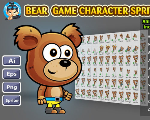 熊2D游戏卡通人物素材下载