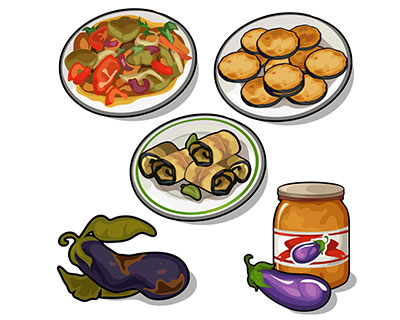 卡通精致餐饮食物图标EPS矢量设计