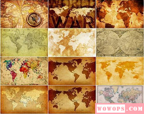 复古古老世界地图图片下载3