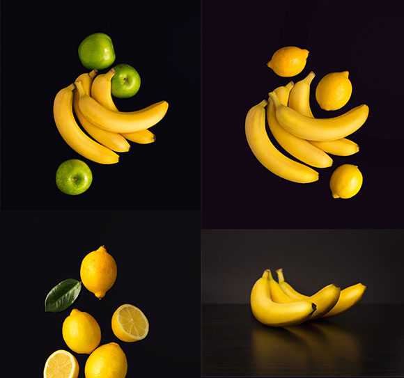 黑色背景香蕉水果图片下载2