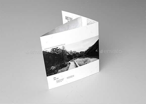 黑白时尚摄影方形三折页模板下载3