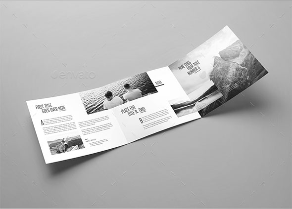 黑白时尚摄影方形三折页模板下载6