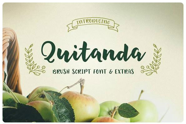 Quitanda唯美英文字体矢量小清新标签素材1