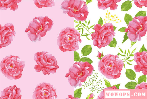 水彩粉红玫瑰装饰素材下载6