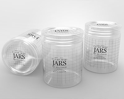 透明金属盖食品罐产品包装样机