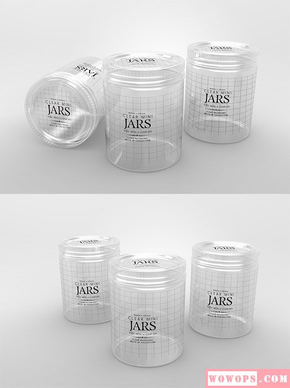 透明金属盖食品罐产品包装样机1