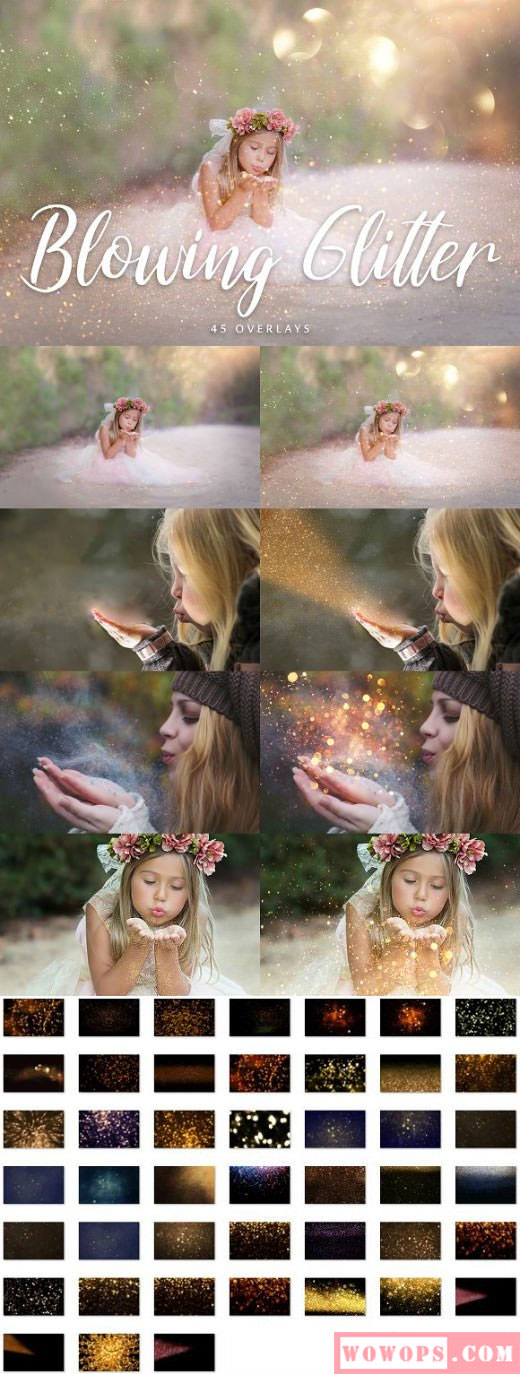 唯美梦幻魔法光粒子照片叠加增效素材1