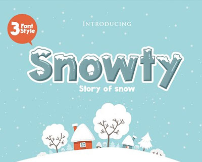 Snowty圣诞可爱英文字体素材
