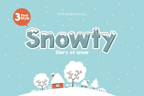 Snowty圣诞可爱英文字体素材1