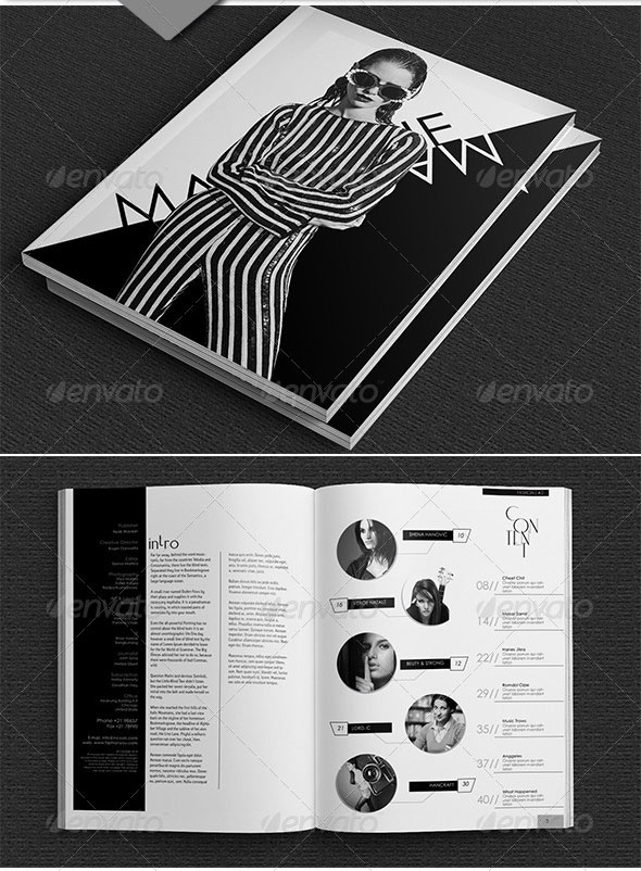 优雅时尚黑白欧美杂志画册设计1