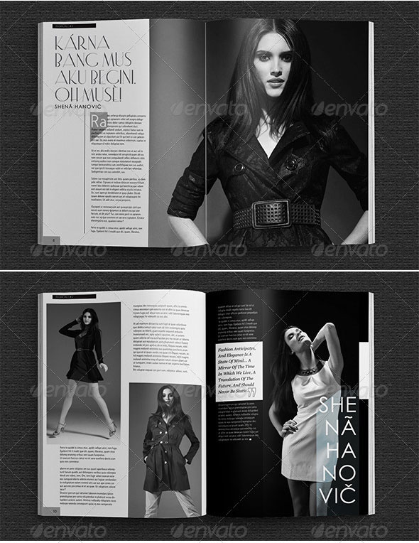 优雅时尚黑白欧美杂志画册设计2