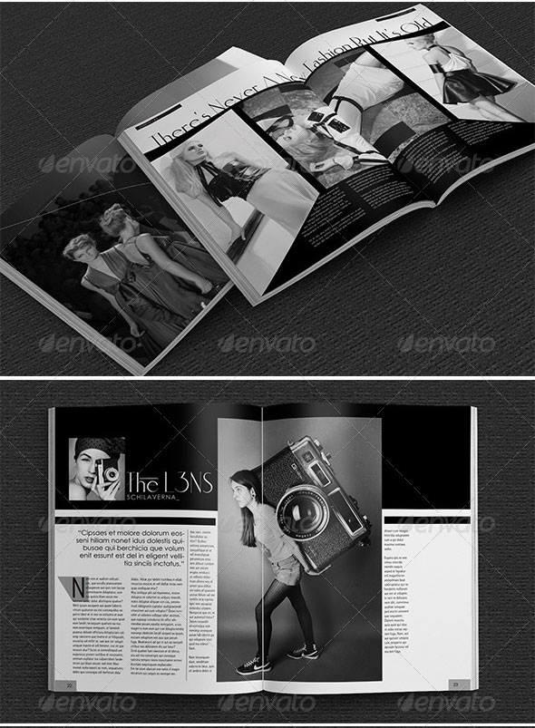 优雅时尚黑白欧美杂志画册设计3