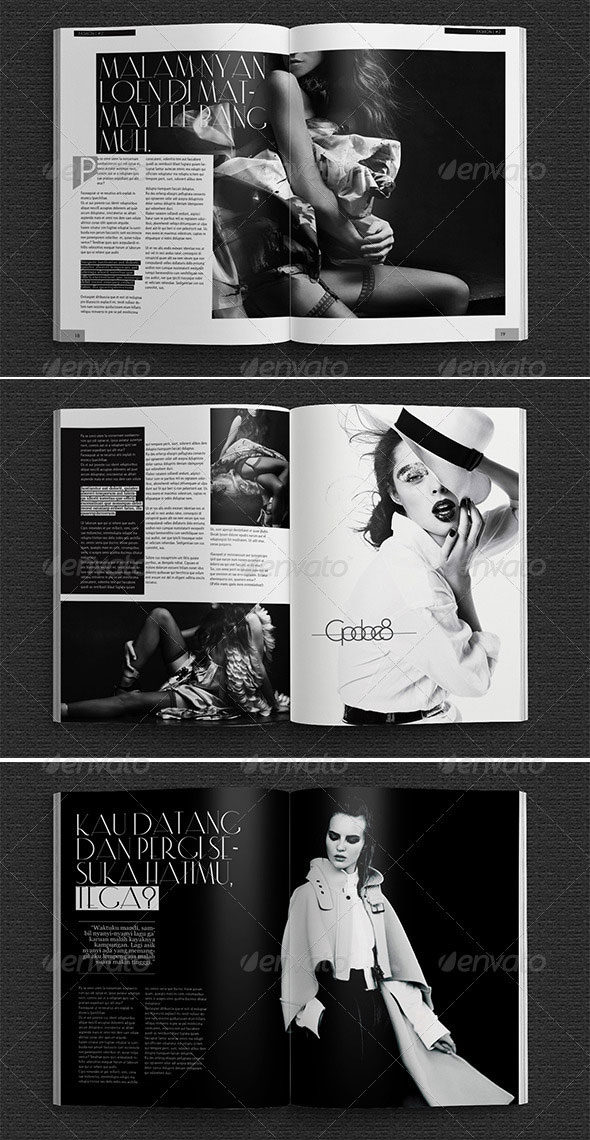 优雅时尚黑白欧美杂志画册设计4
