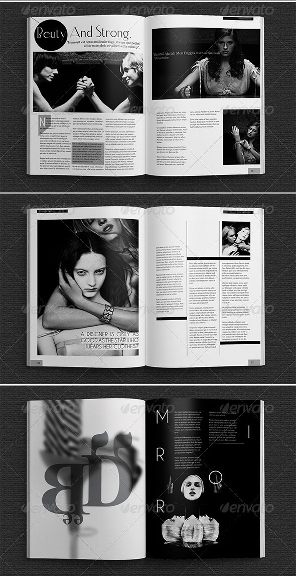 优雅时尚黑白欧美杂志画册设计5