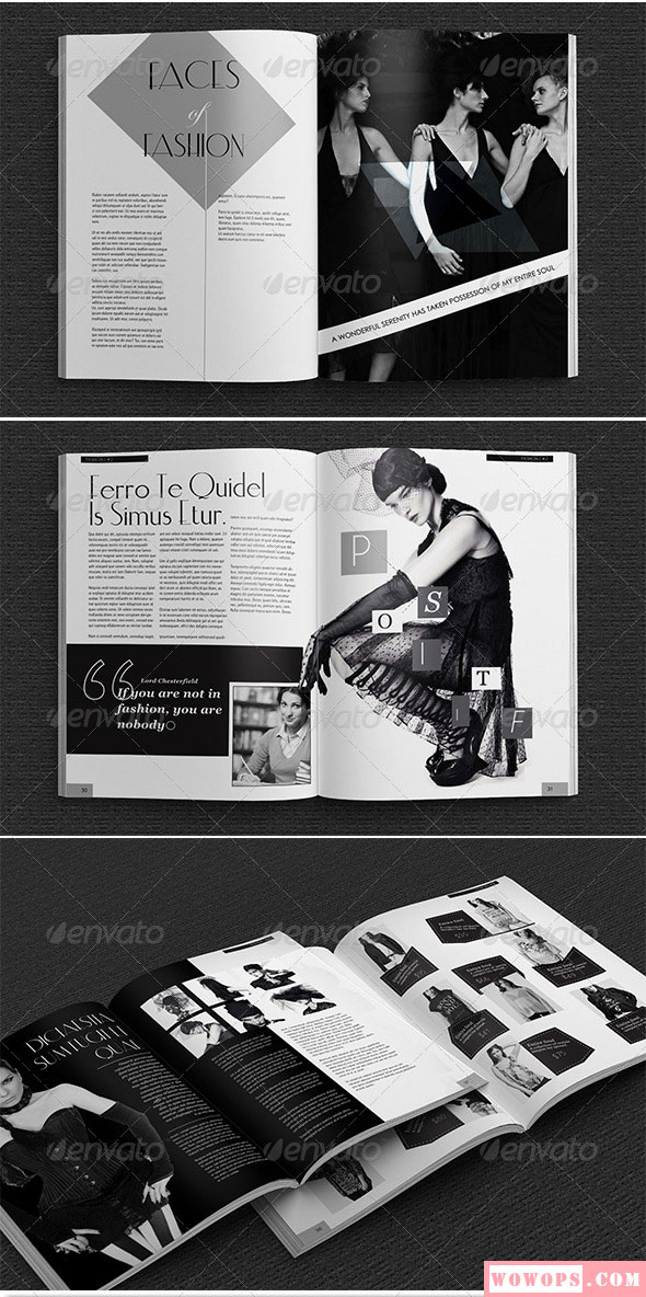 优雅时尚黑白欧美杂志画册设计6