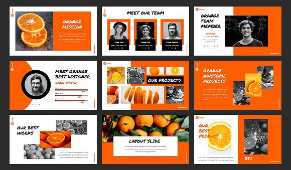 多用途营销产品上市分析橙色PPT幻灯片模板3