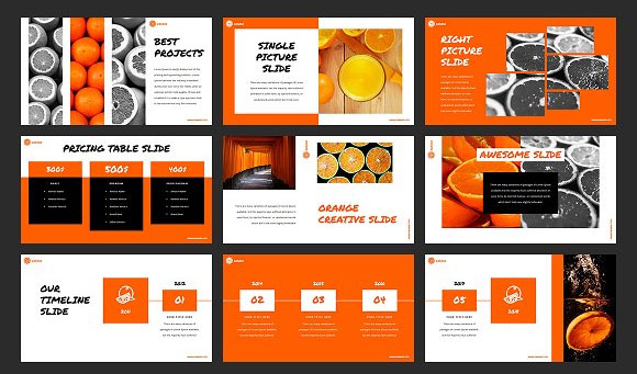 多用途营销产品上市分析橙色PPT幻灯片模板6