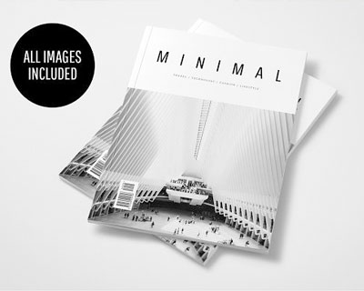 黑白单色时尚建筑杂志画册模板下载