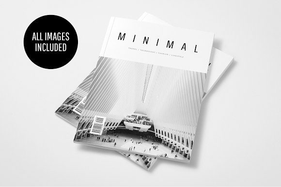 黑白单色时尚建筑杂志画册模板下载1