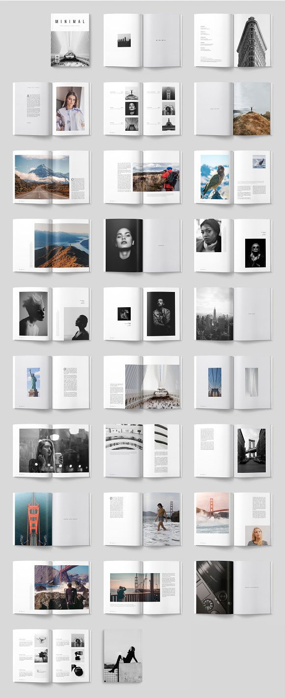 黑白单色时尚建筑杂志画册模板下载2