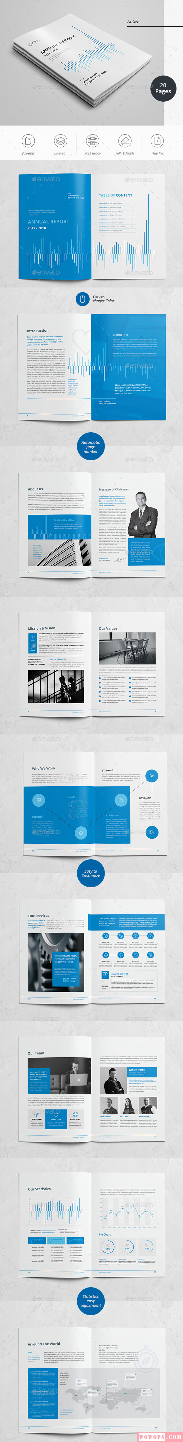 蓝色商务公司通用年度报告画册设计1