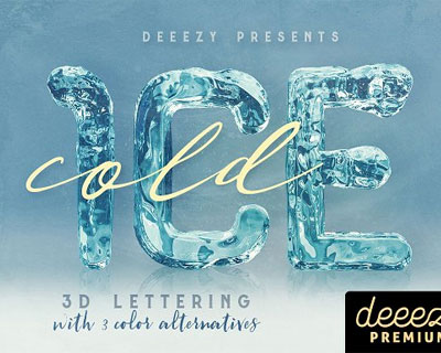 立体冰艺术26个英文字母数字符号素材