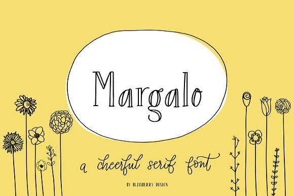 Margalo时尚英文字体AI矢量装饰元素图案1