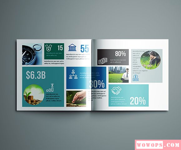 蓝色商务年度报告画册设计模板7