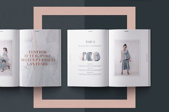 优雅时尚个性服装杂志目录画册设计模板6
