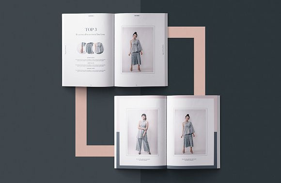 优雅时尚个性服装杂志目录画册设计模板8