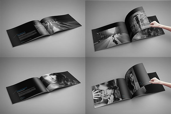 黑白时尚个性人物写真集摄影画册模板3