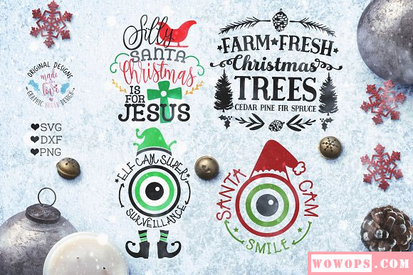 圣诞节英文装饰图案卡片海报插画素材4