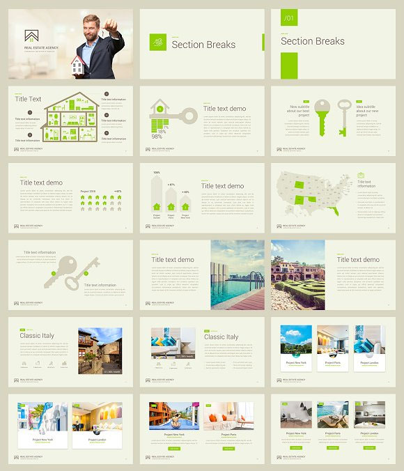 简约商务公司房地产市场营销PowerPoint模板3