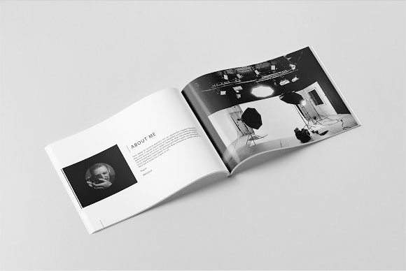 干净简约时尚黑白摄影杂志画册设计模板2
