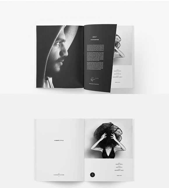 干净简单黑白摄影工作室作品集画册设计2