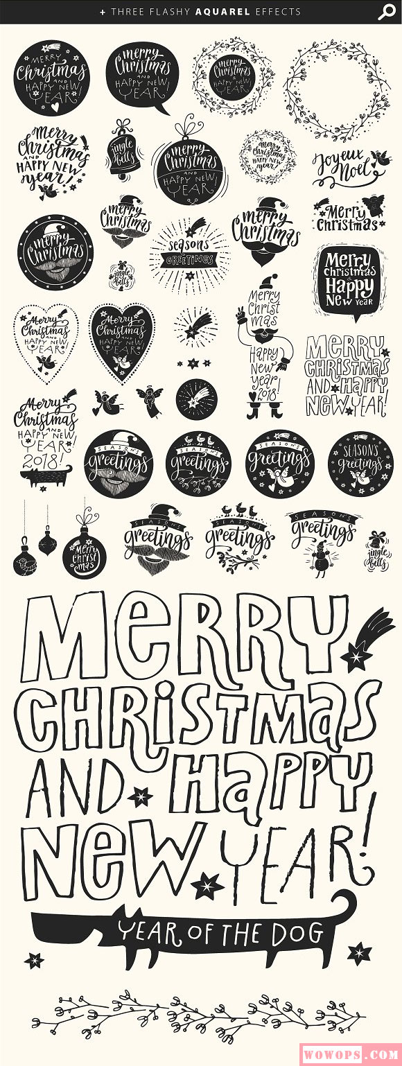 圣诞节日装饰创意标签徽章素材9