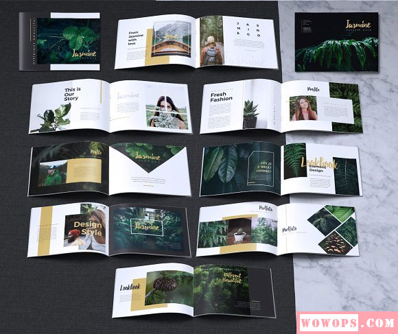 唯美清新园林植物风景摄影杂志画册模板6
