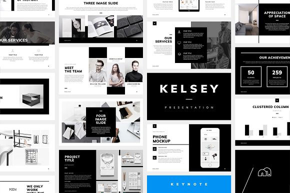 简单黑白单色商业创意战略投资营销KEY模板1