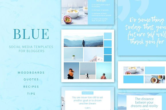 小清新蓝色时尚博客网页广告横幅素材1