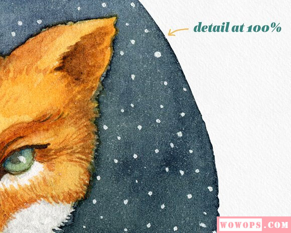 卡通水彩冬季动物肖像圣诞树植物雪花插画5