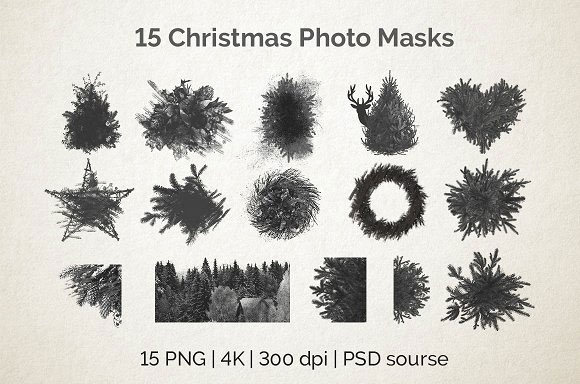 不规则水彩圣诞节图案照片叠加素材10
