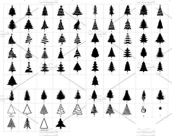 Xmas-Trees圣诞树字体符号下载3